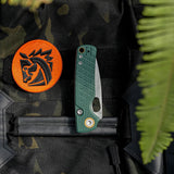 Porcupine | Green Crosshatch G10 + Stonewash 14C28N - A2624