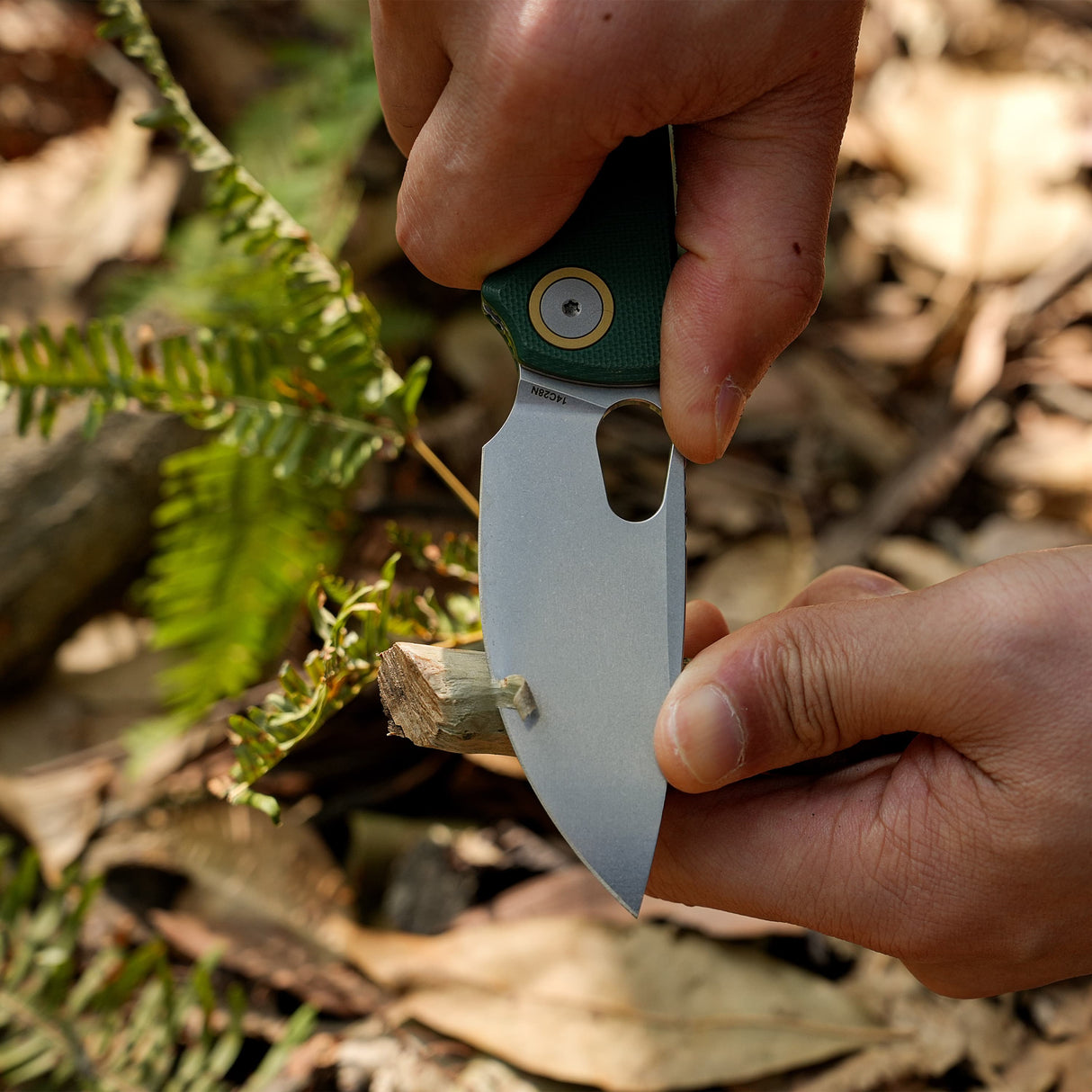 Porcupine | Green Crosshatch G10 + Stonewash 14C28N - A2624