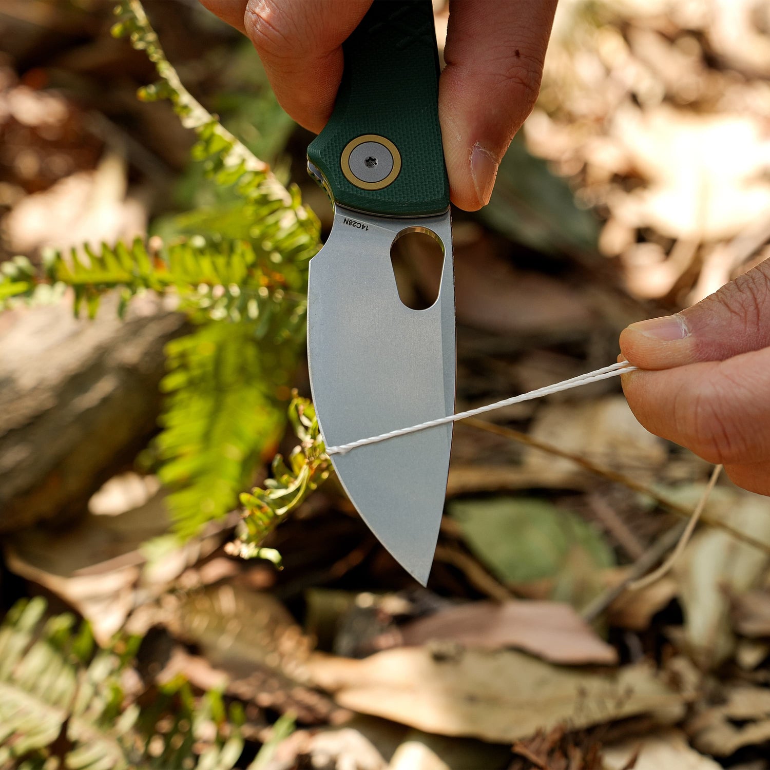 Porcupine | Green Crosshatch G10 + Stonewash 14C28N - A2624