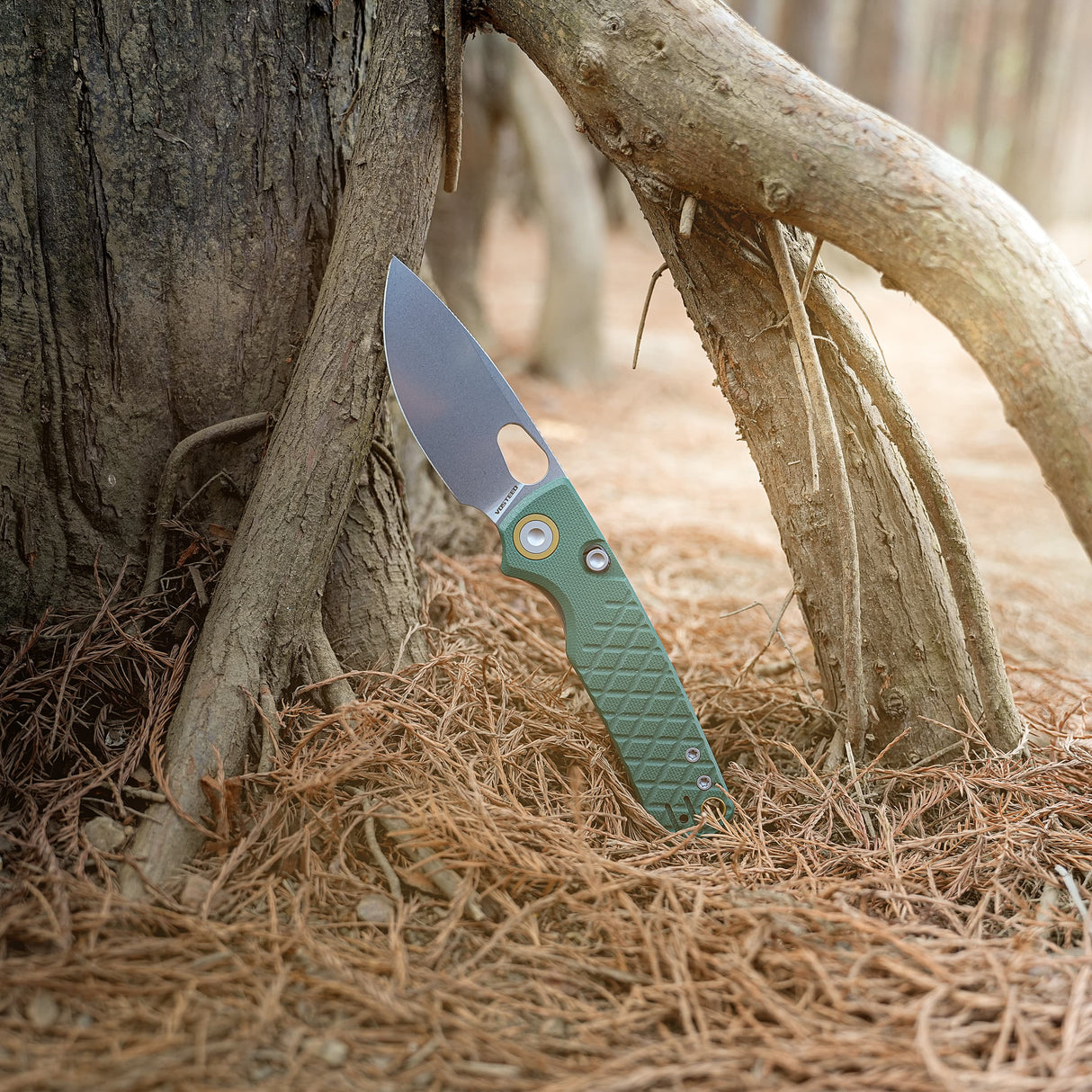 Porcupine | Green Crosshatch G10 + Stonewash 14C28N - A2624