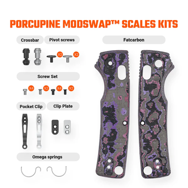 Porcupine ModSwap™ Handle Scales Kit | Fat Carbon Purple Haze
