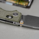 Porcupine ModSwap™ | Green Micarta + Stonewash 154CM - A3104