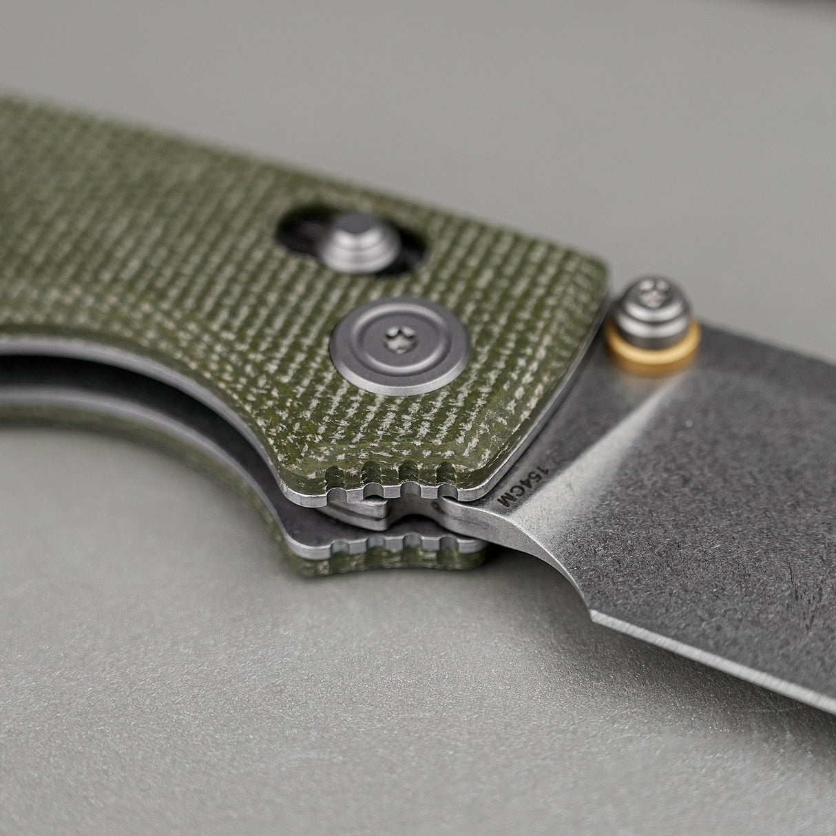 Porcupine ModSwap™ | Green Micarta + Stonewash 154CM - A3104