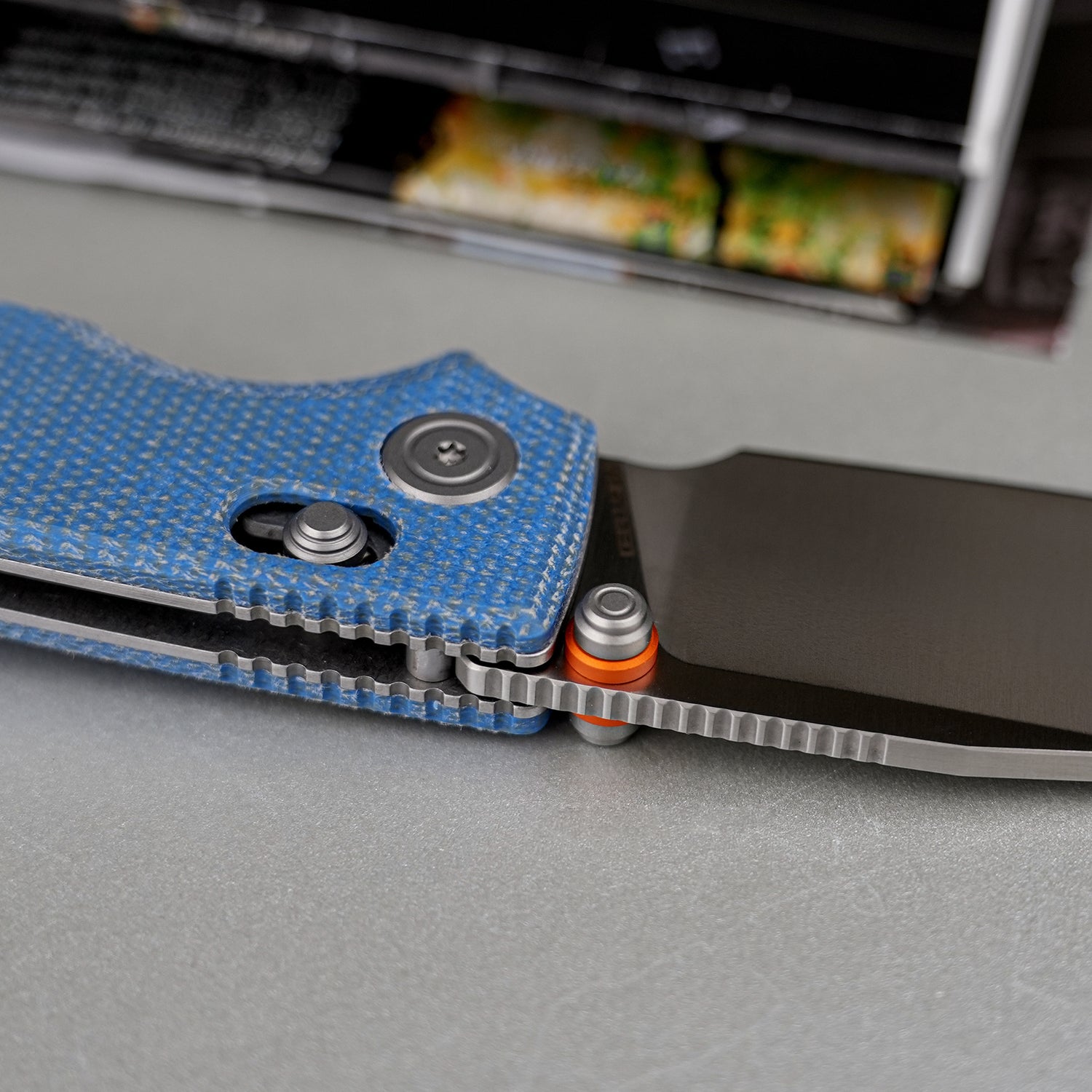 Porcupine ModSwap™ | Blue Micarta + Satin 154CM - A3105