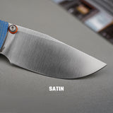 Porcupine ModSwap™ | Blue Micarta + Satin 154CM - A3105