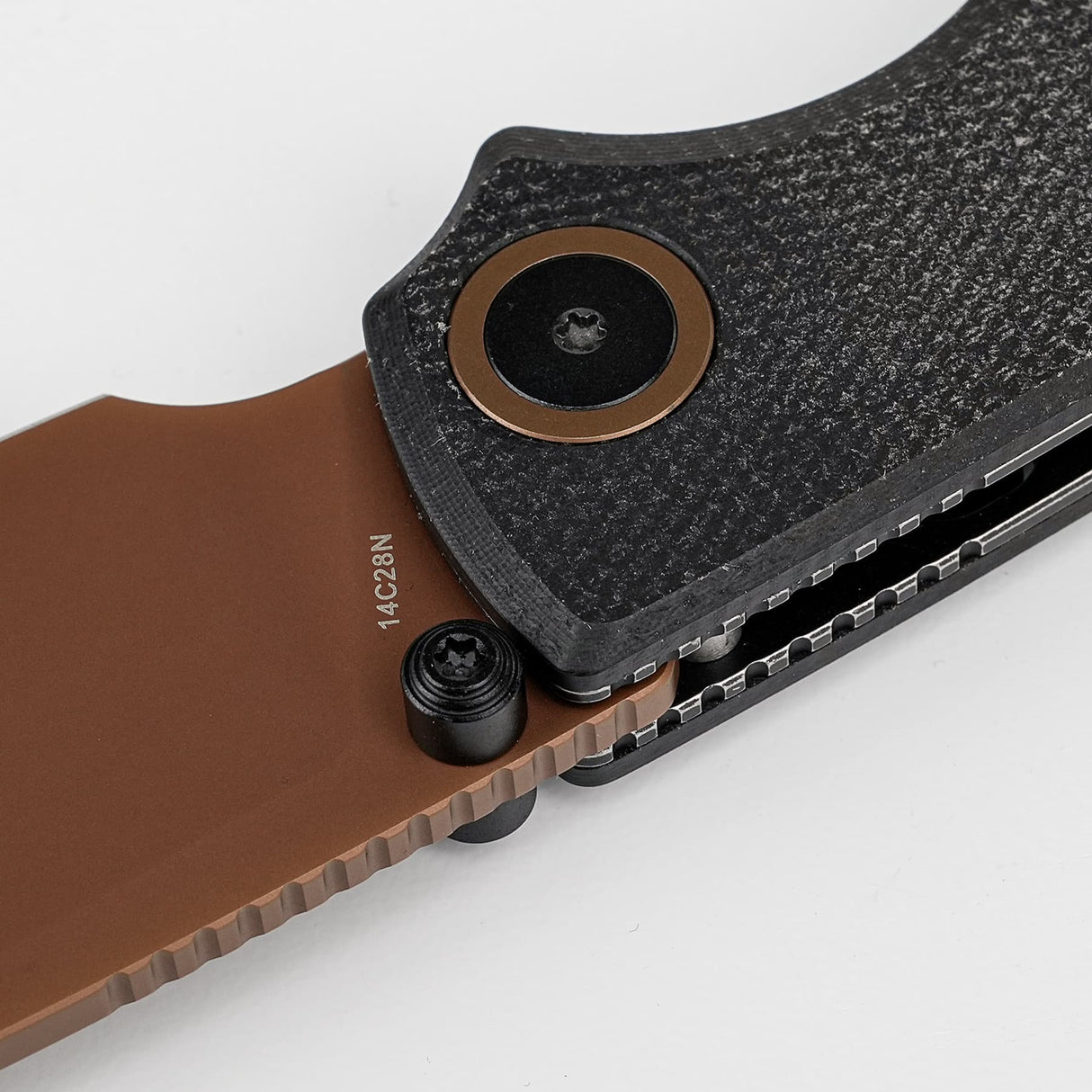 Porcupine Thumb Stud | Black Micarta + Copper Dune 14C28N - A2610