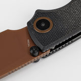 Porcupine Thumb Stud | Black Micarta + Copper Dune 14C28N - A2610