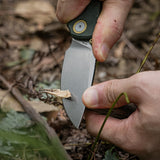 Porcupine Thumb Stud | Green Micarta + Stonewash 14C28N - A2611