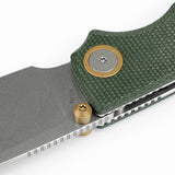 Porcupine Thumb Stud | Green Micarta + Stonewash 14C28N - A2611