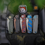 Porcupine Thumb Stud | Green Micarta + Stonewash 14C28N - A2611