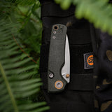 Porcupine Thumb Stud | Green Micarta + Stonewash 14C28N - A2611