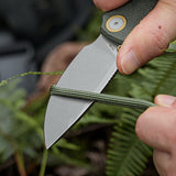 Porcupine Thumb Stud | Green Micarta + Stonewash 14C28N - A2611