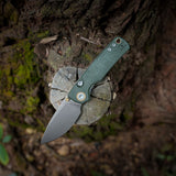 Porcupine Thumb Stud | Green Micarta + Stonewash 14C28N - A2611