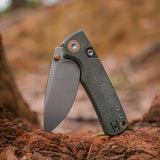 Porcupine Thumb Stud | Green Micarta + Stonewash 14C28N - A2611