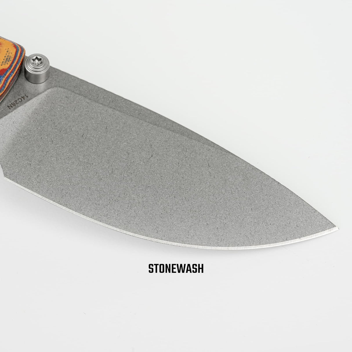 Porcupine Thumb Stud | Copper Raindrop Micarta + Stonewash 14C28N - A2613