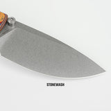Porcupine Thumb Stud | Copper Raindrop Micarta + Stonewash 14C28N - A2613