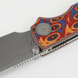 Porcupine Thumb Stud | Copper Raindrop Micarta + Stonewash 14C28N - A2613