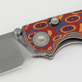 Porcupine Thumb Stud | Copper Raindrop Micarta + Stonewash 14C28N - A2613