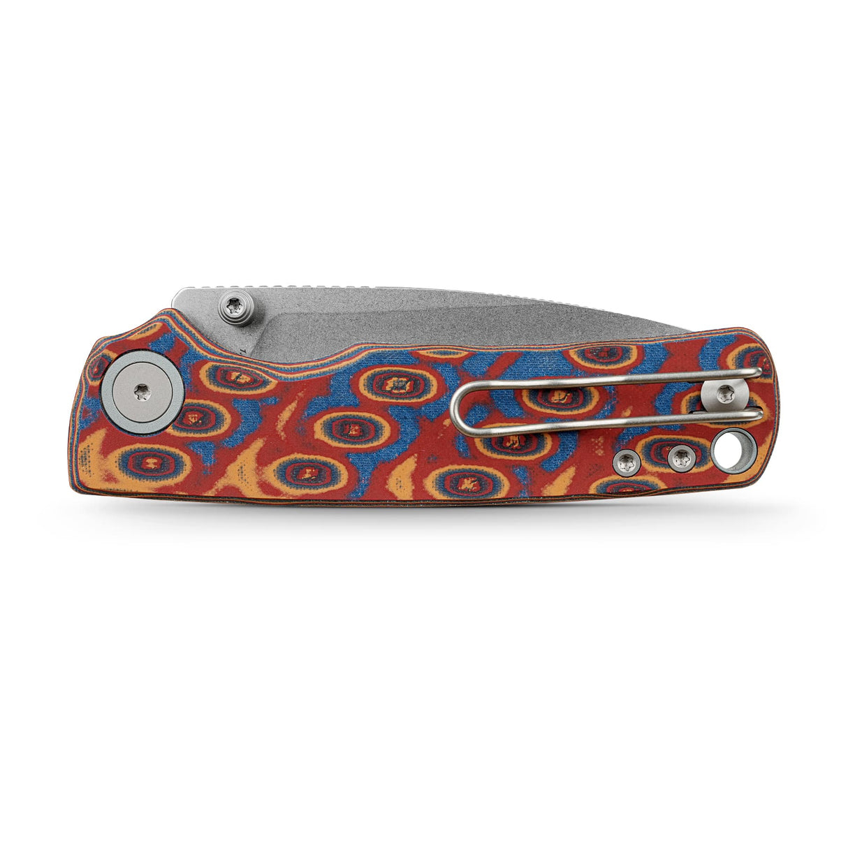 Porcupine Thumb Stud | Copper Raindrop Micarta + Stonewash 14C28N - A2613