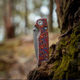 Porcupine Thumb Stud | Copper Raindrop Micarta + Stonewash 14C28N - A2613