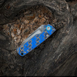 Porcupine Thumb Stud | Blue Ocean Micarta + Satin 14C28N - A2614