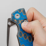 Porcupine Thumb Stud | Blue Ocean Micarta + Satin 14C28N - A2614