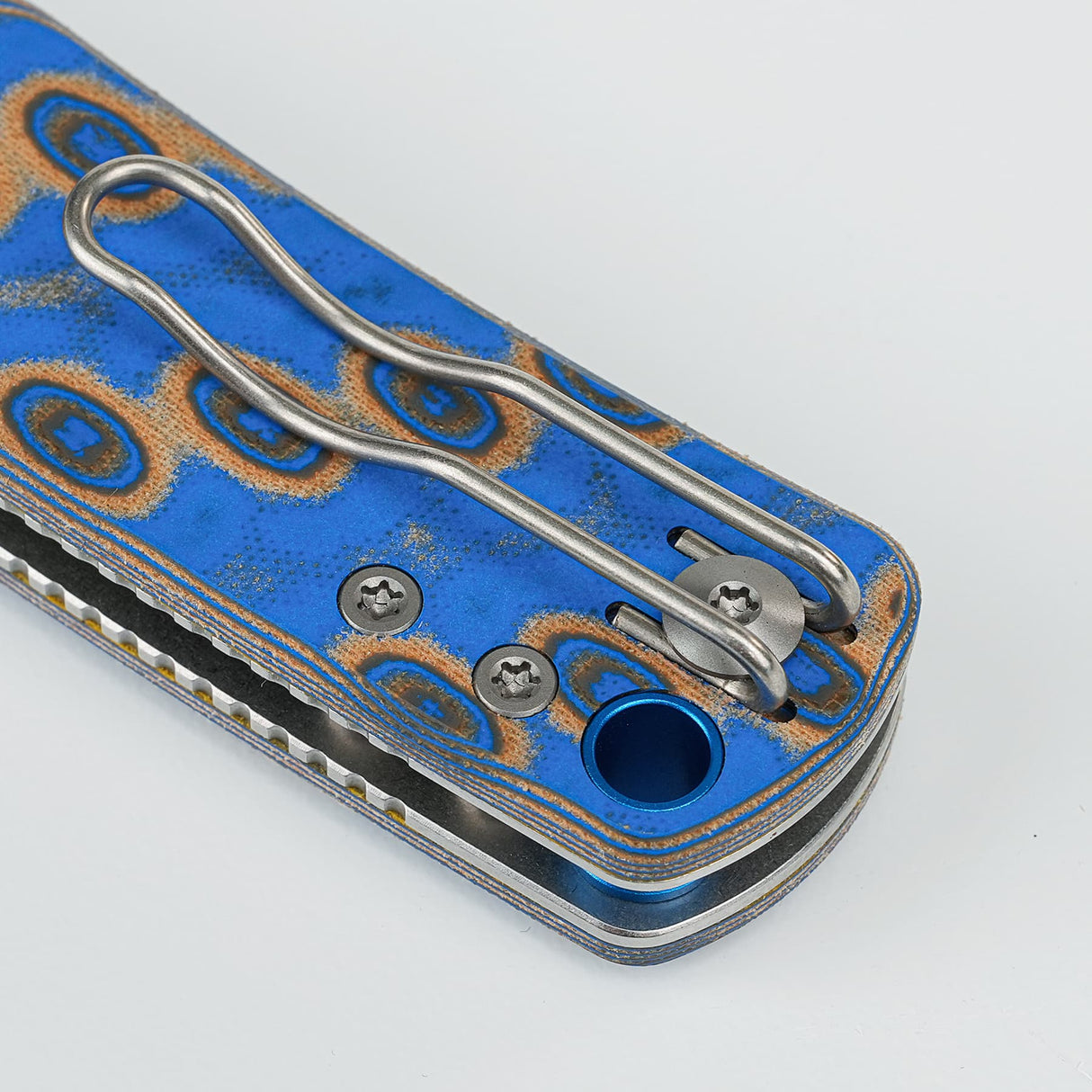 Porcupine Thumb Stud | Blue Ocean Micarta + Satin 14C28N - A2614