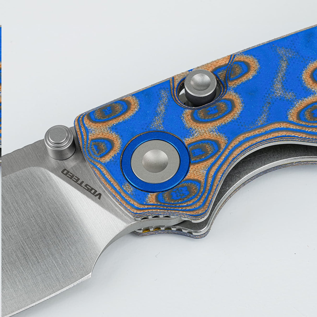 Porcupine Thumb Stud | Blue Ocean Micarta + Satin 14C28N - A2614