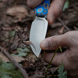 Porcupine Thumb Stud | Blue Ocean Micarta + Satin 14C28N - A2614