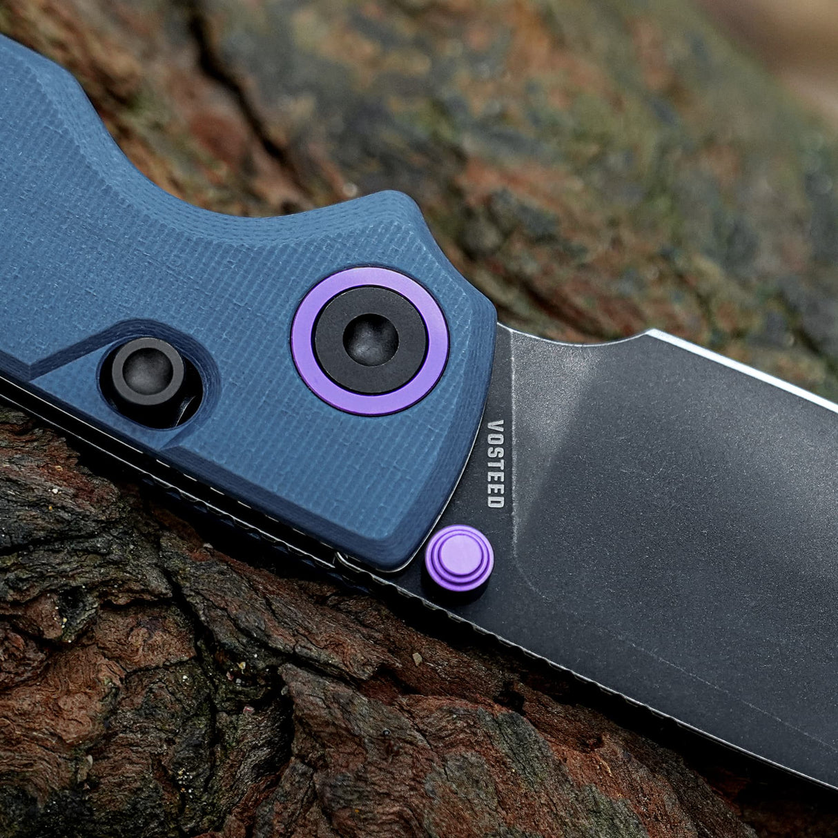Porcupine Thumb Stud | Blue G10 + Blackwash 14C28N - A2627