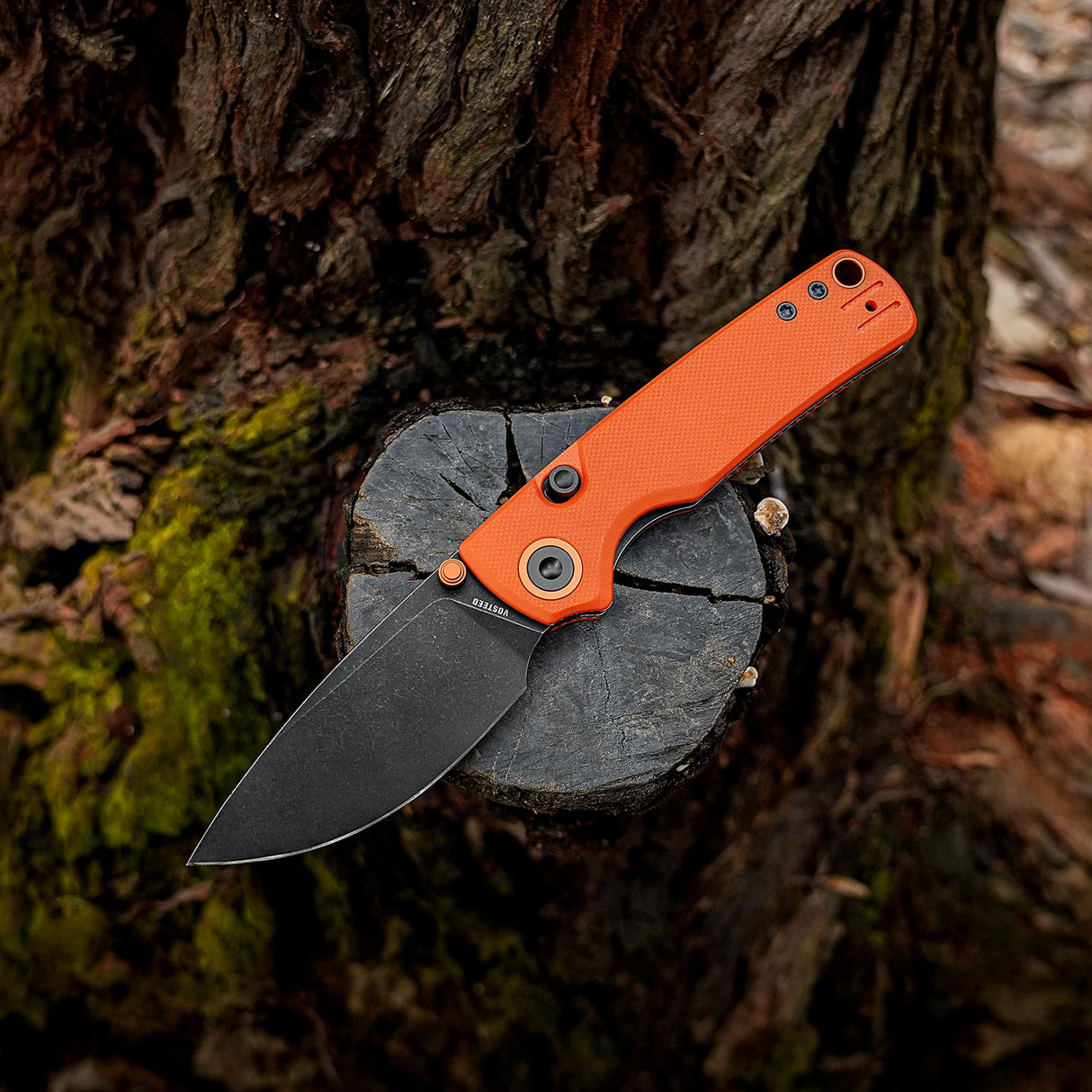 Porcupine Thumb Stud | Orange G10 + Blackwash 14C28N - A2628