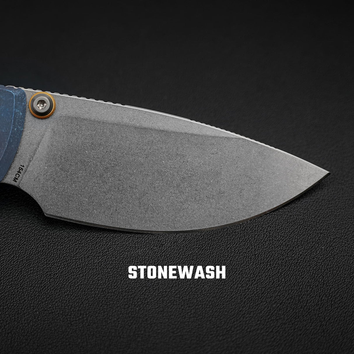 Porcupine TiSlim | Blue Ti + Stonewash 154CM - A4803