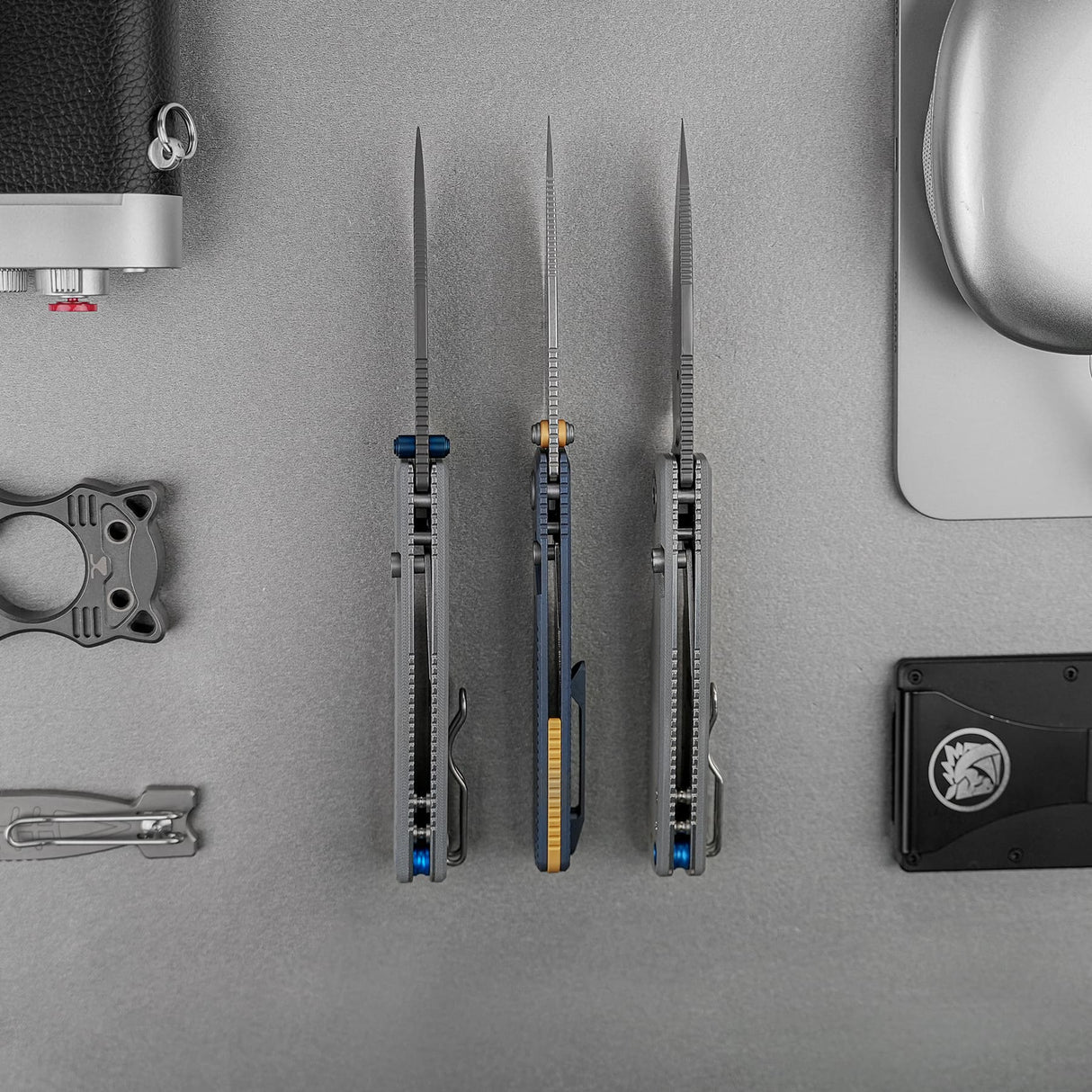 Porcupine TiSlim | Blue Ti + Stonewash 154CM - A4803