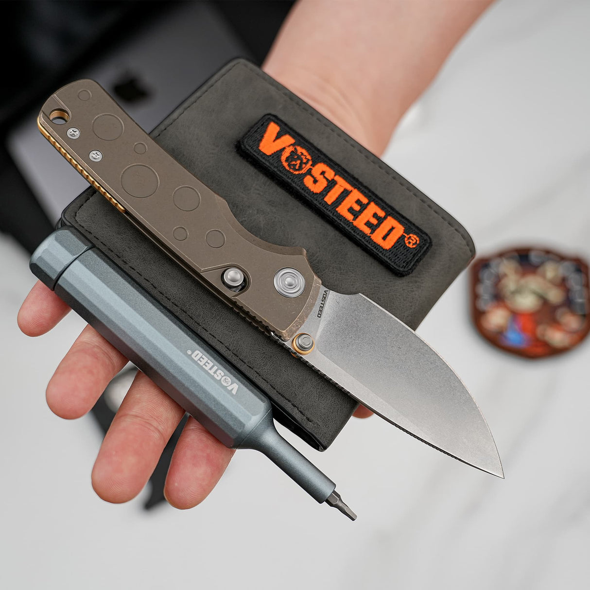 Porcupine TiSlim | Brasswash Ti + Stonewash S90V