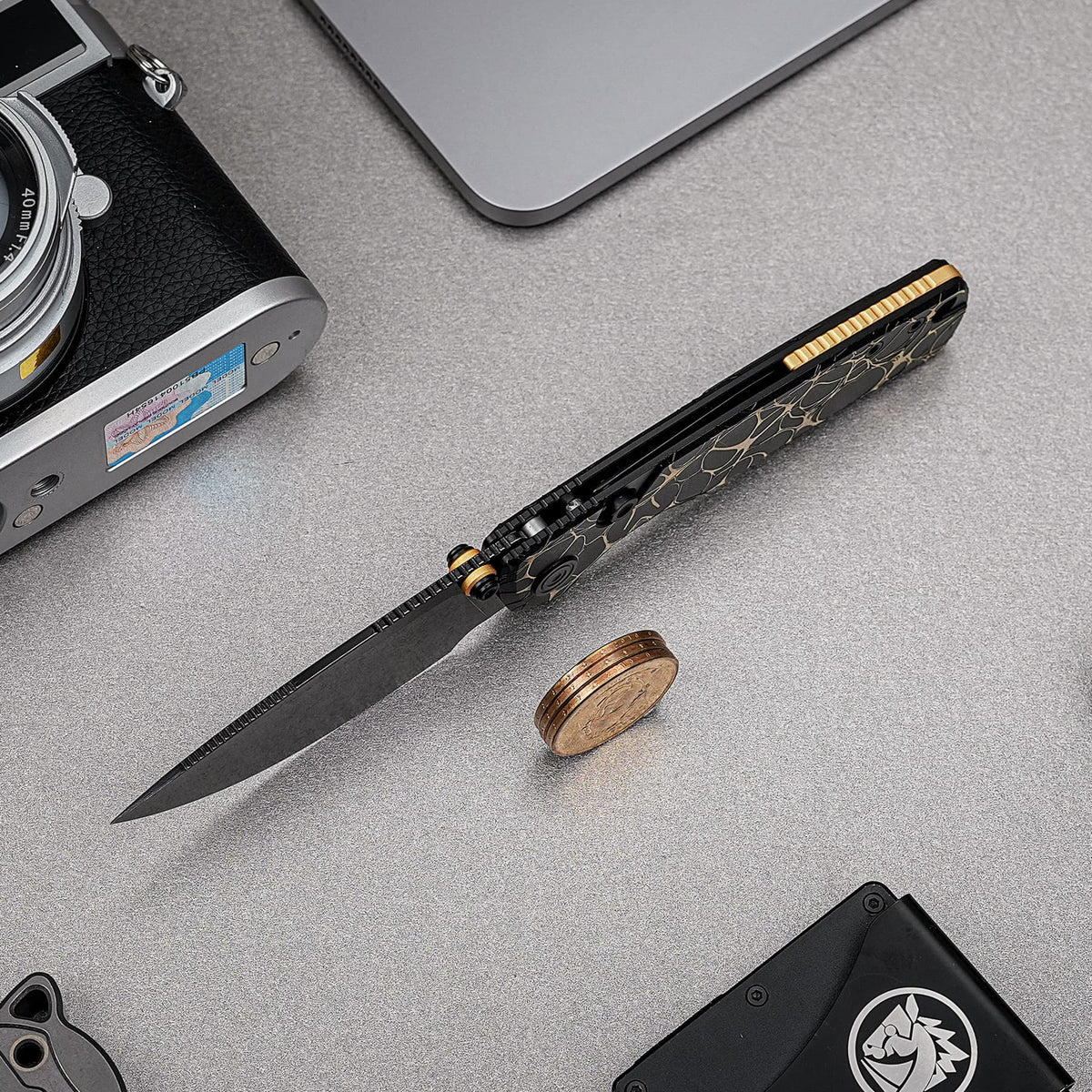 Porcupine TiSlim | Black & Gold Ti + Blackwash S90V - A4815