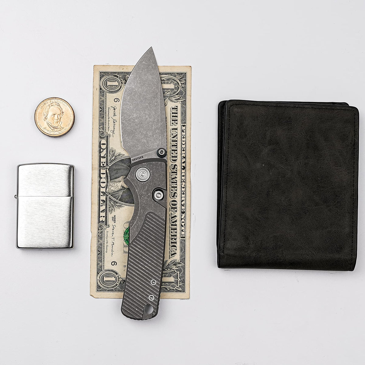 Porcupine TiSlim | Acid Wash Gray Ti + Acid Stonewash 154CM - A4820