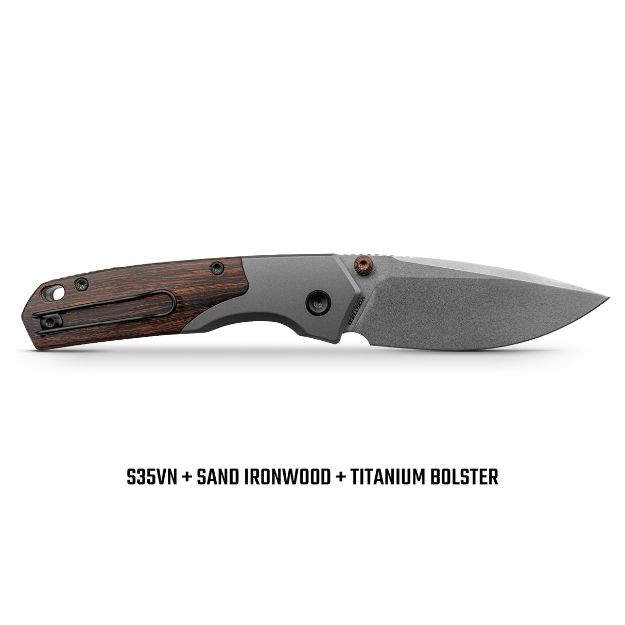 Psyop 299 | Brown Sand Ironwood Ti Bolster + Stonewash S35VN - A2228