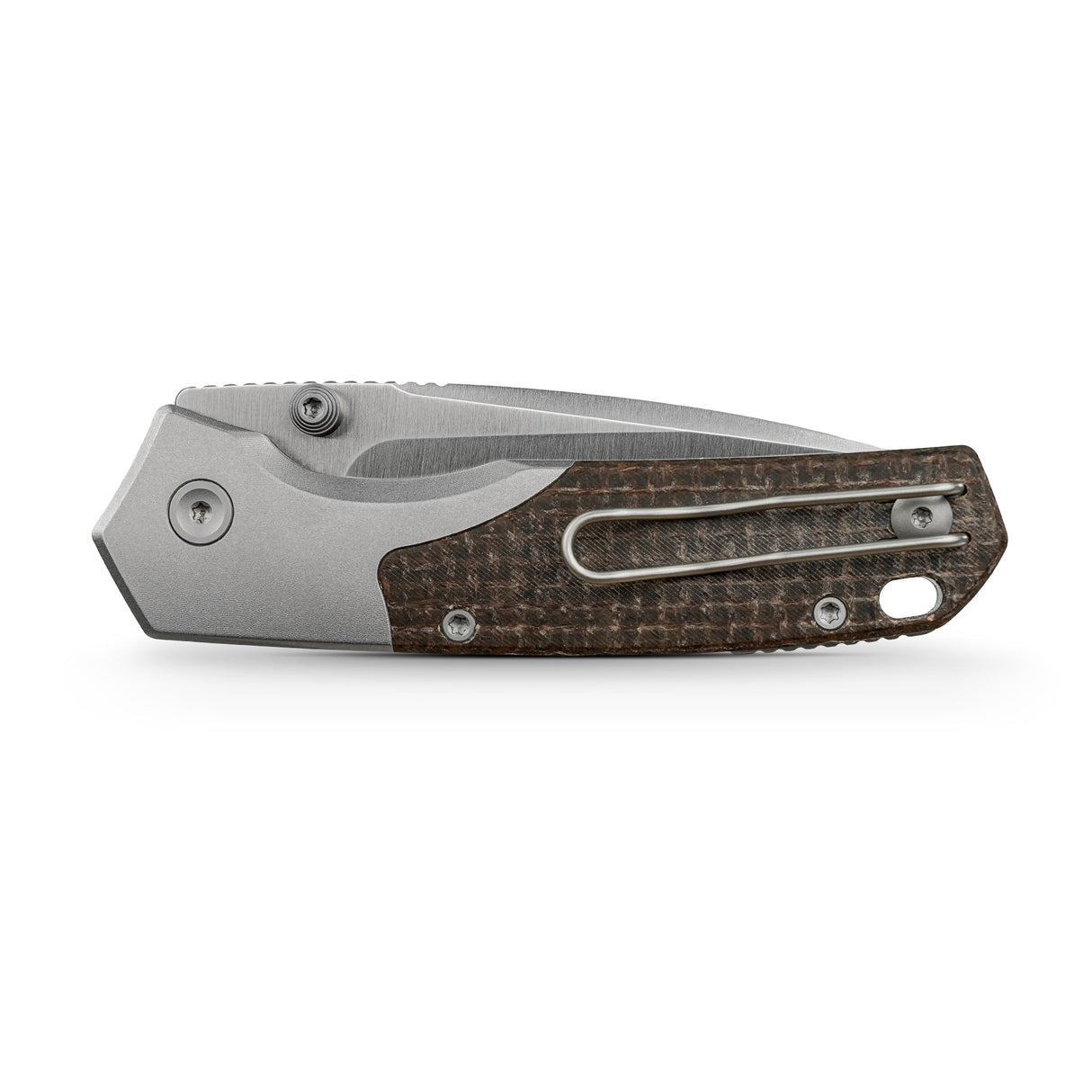 Psyop 299 | Brown GID Micarta™ Ti Bolster + Satin S35VN - A2238