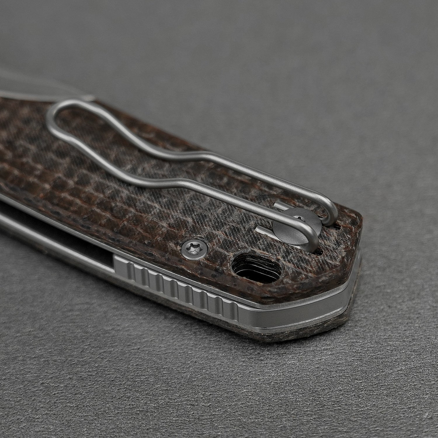 Psyop 299 | Brown GID Micarta™ Ti Bolster + Satin S35VN - A2238