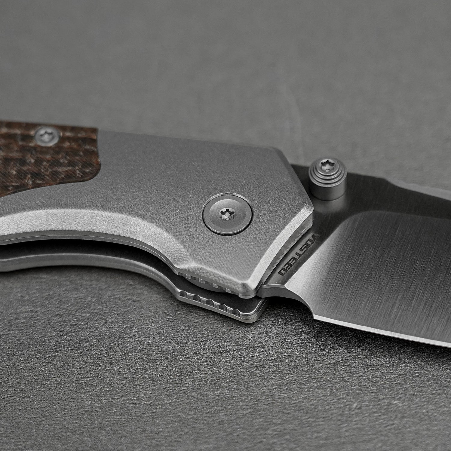 Psyop 299 | Brown GID Micarta™ Ti Bolster + Satin S35VN - A2238