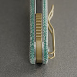 Psyop 299 | Teal Micarta/Brass + Satin S35VN - A2221