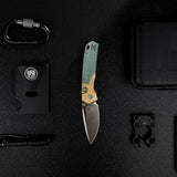 Psyop 299 | Teal Micarta/Brass + Satin S35VN - A2221