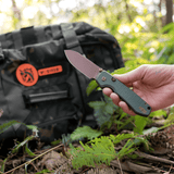 Raccoon 2.0 Top Liner Lock | Green Micarta + 14C28N Drop Point - A2907