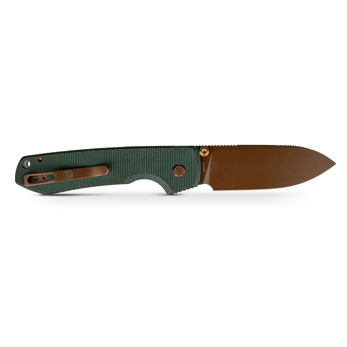Raccoon 2.0 Top Liner Lock | Green Micarta + 14C28N Drop Point - A2907