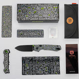 Raccoon 2.0 - Top Liner Lock | Doodle Monster™ Black G10 + Blackwash 14C28N - A2934