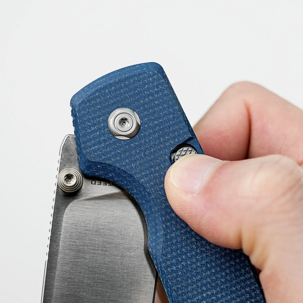 Raccoon 2.0 - Top Liner Lock | Blue Micarta + 14C28N Drop Point - A2905