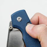 Raccoon 2.0 - Top Liner Lock | Blue Micarta + 14C28N Drop Point - A2905