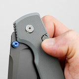 Raccoon  2.0- Top Liner Lock | Grey G10 + Destroyer Grey 14C28N Bowie - A2918