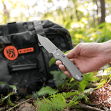 Raccoon  2.0- Top Liner Lock | Grey G10 + Destroyer Grey 14C28N Bowie - A2918