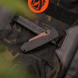 Raccoon 2.0 - Top Liner Lock | Black Micarta + 14C28N Bowie - A2926